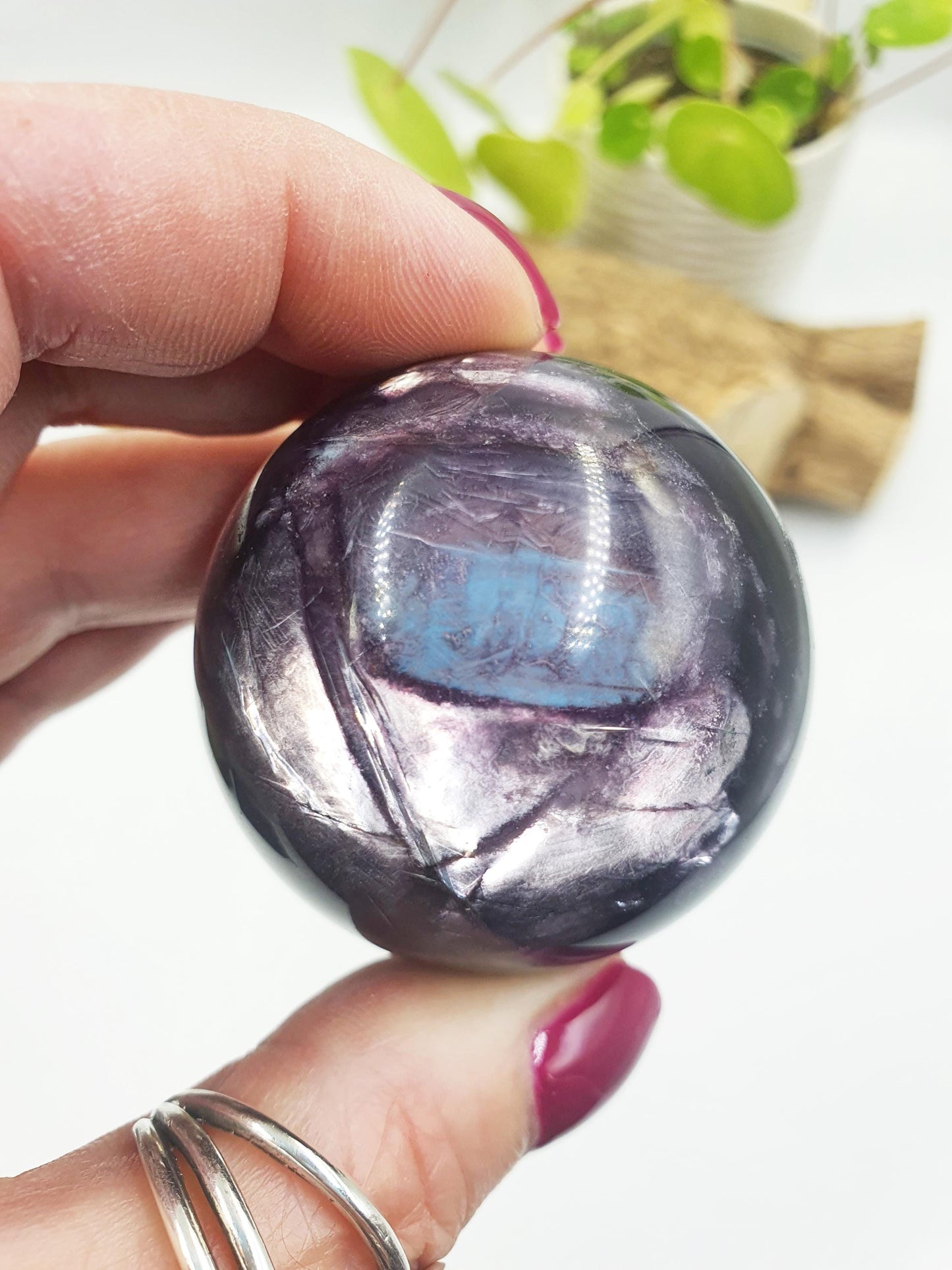 Purple Mica Sphere - Intuition, Calm & Transformation Healing Crystal Ball, 48mm