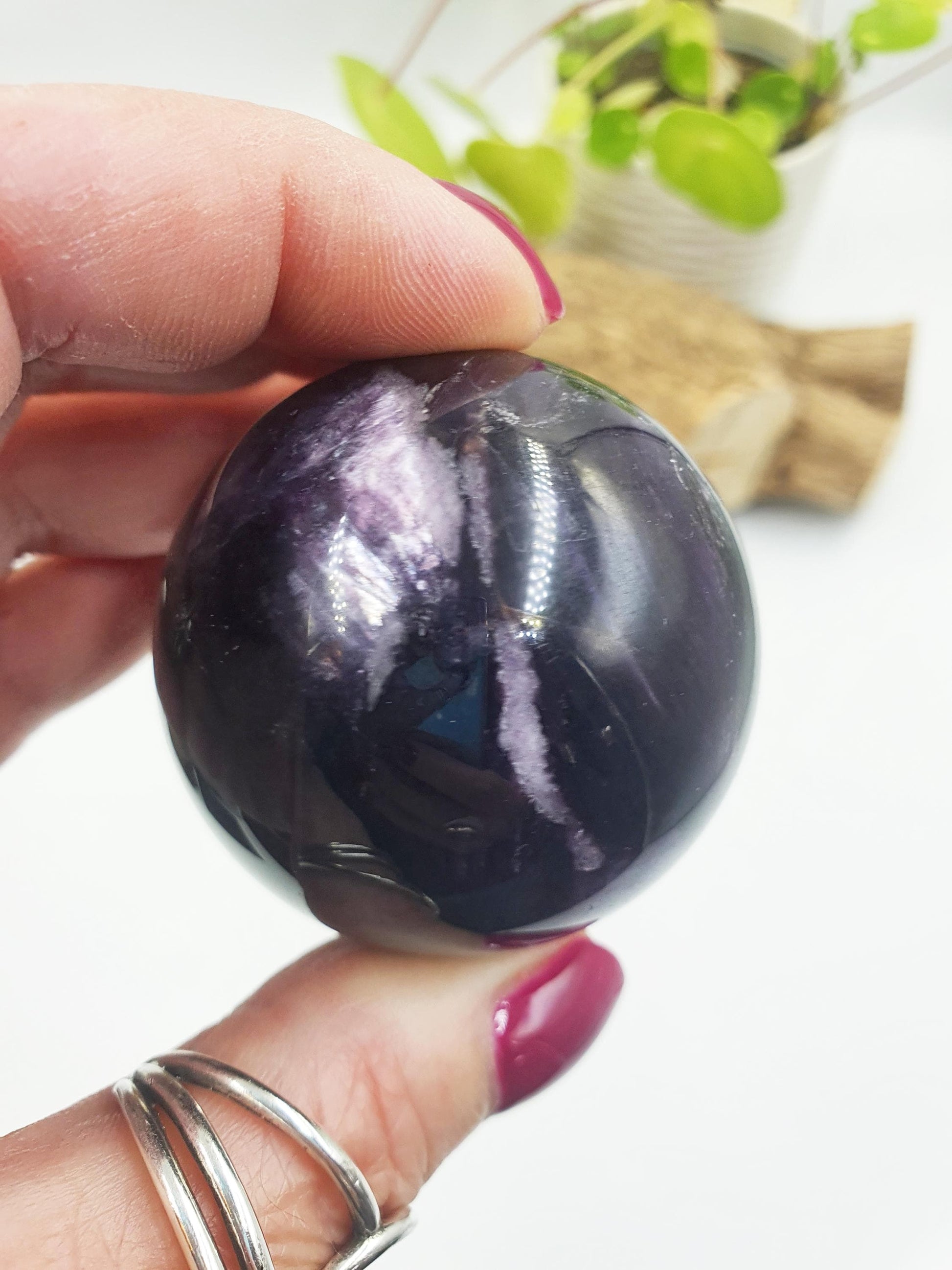 Purple Mica Sphere - Intuition, Calm & Transformation Healing Crystal Ball, 48mm