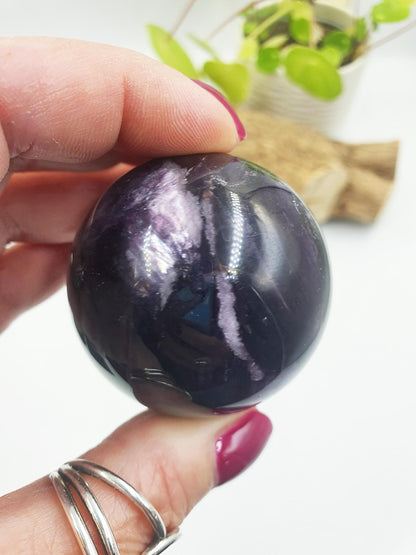 Purple Mica Sphere - Intuition, Calm & Transformation Healing Crystal Ball, 48mm