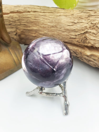 Purple Mica Sphere - Intuition, Calm & Transformation Healing Crystal Ball, 48mm