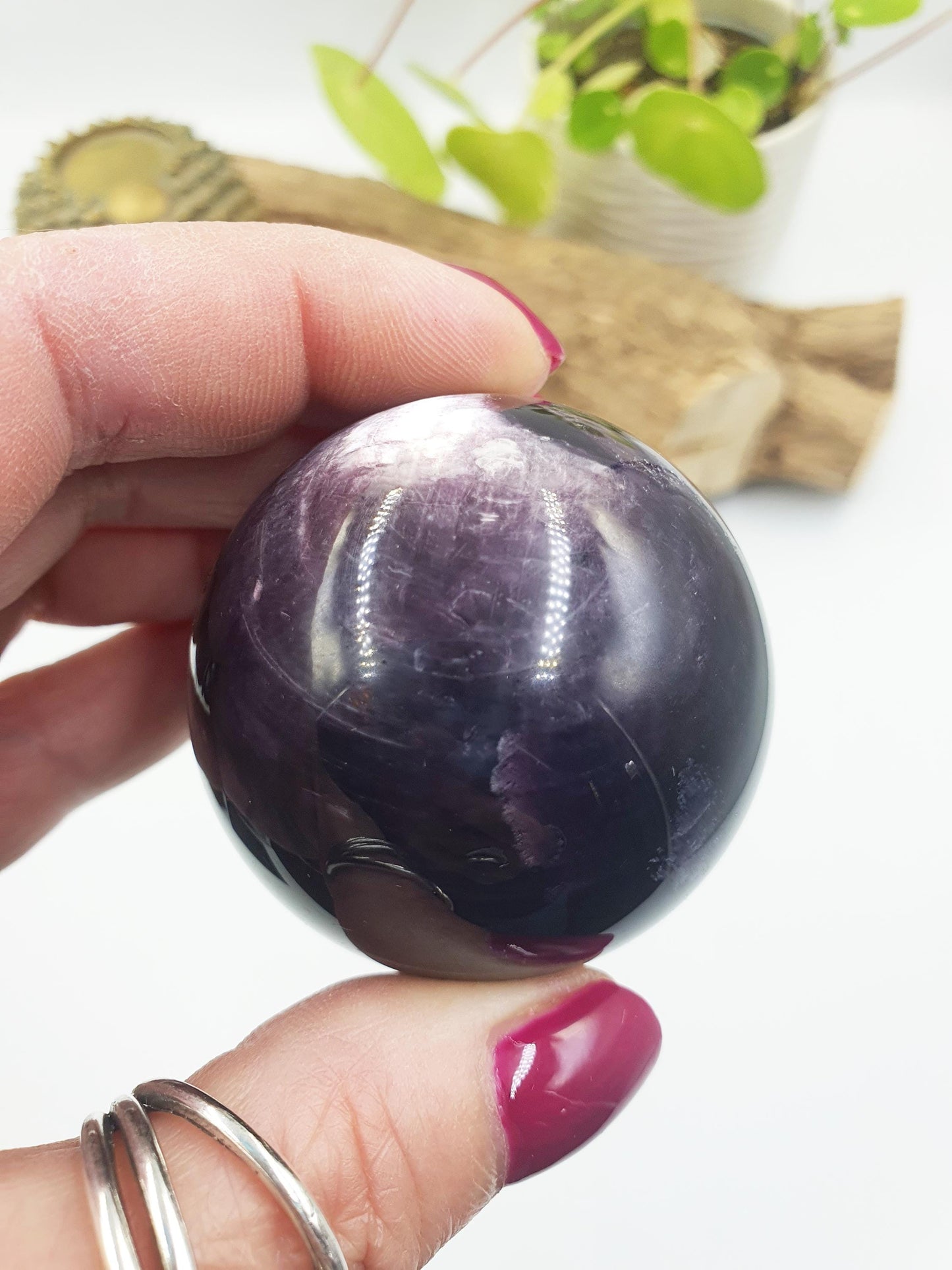 Purple Mica Sphere - Intuition, Calm & Transformation Healing Crystal Ball, 48mm