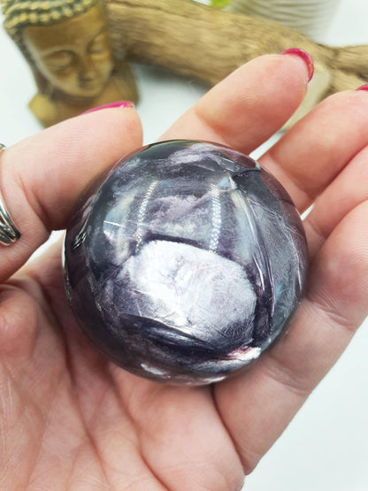 Purple Mica Sphere - Intuition, Calm & Transformation Healing Crystal Ball, 48mm