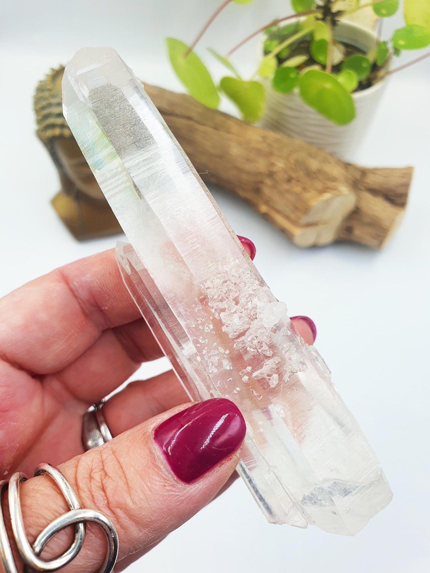 Rare Lemurian Quartz Twin Wand - Ancient Wisdom & Spiritual Connection Healing Crystal Wand, 116g