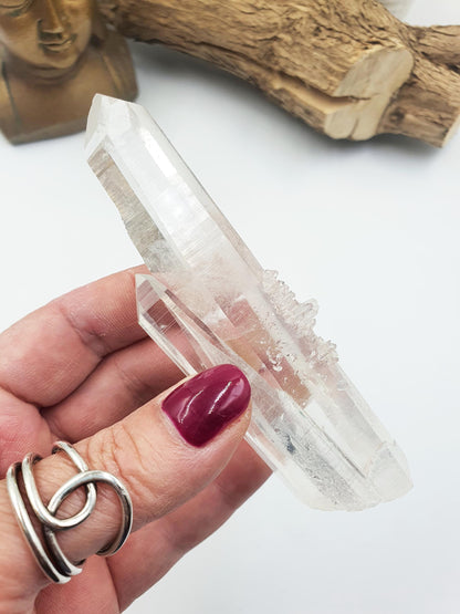 Rare Lemurian Quartz Twin Wand - Ancient Wisdom & Spiritual Connection Healing Crystal Wand, 116g
