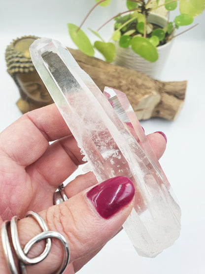 Rare Lemurian Quartz Twin Wand - Ancient Wisdom & Spiritual Connection Healing Crystal Wand, 116g