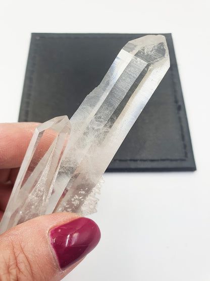 Rare Lemurian Quartz Twin Wand - Ancient Wisdom & Spiritual Connection Healing Crystal Wand, 116g
