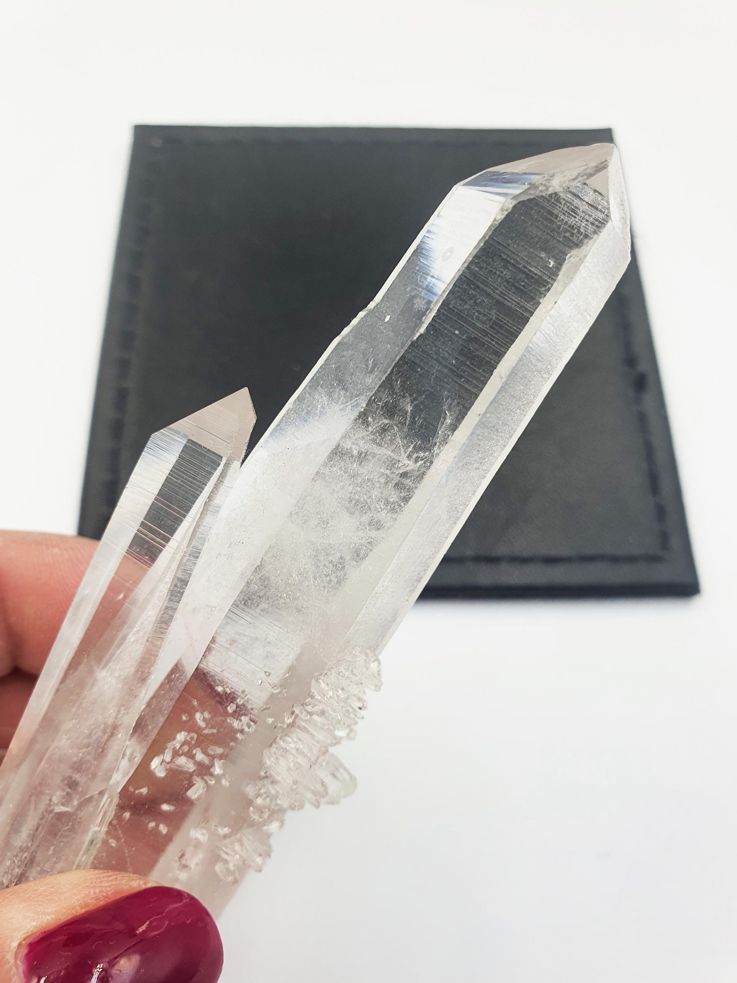 Rare Lemurian Quartz Twin Wand - Ancient Wisdom & Spiritual Connection Healing Crystal Wand, 116g