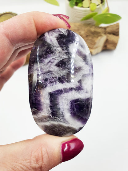 Dream Amethyst Palm Stone - Intuition & Spiritual Protection Crystal, 95g