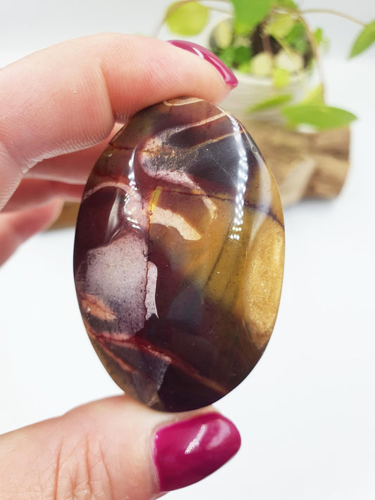 Mookaite Jasper Palm Stone - Grounding and Vitality Healing Crystal, 65g