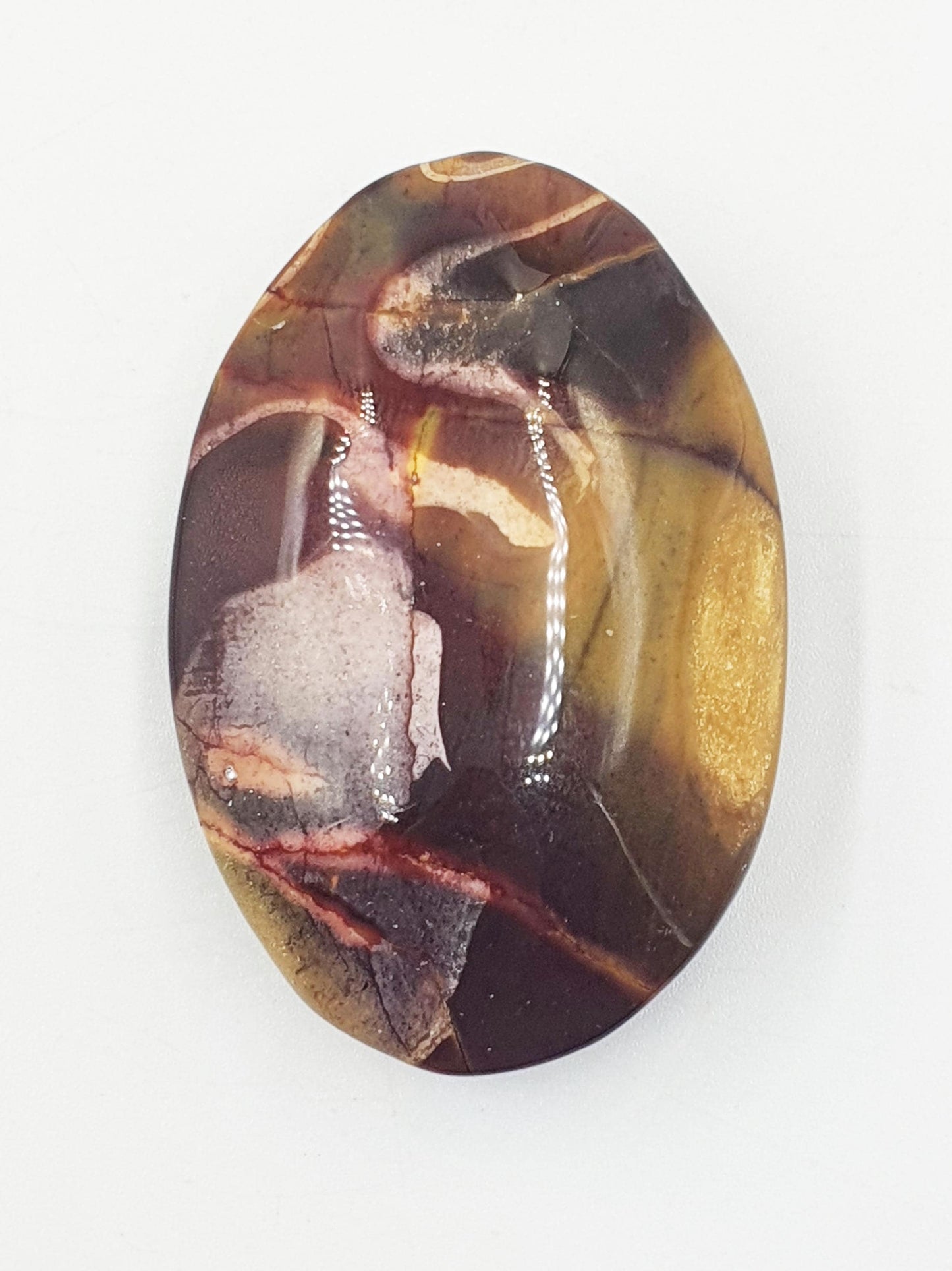 Mookaite Jasper Palm Stone - Grounding and Vitality Healing Crystal, 65g