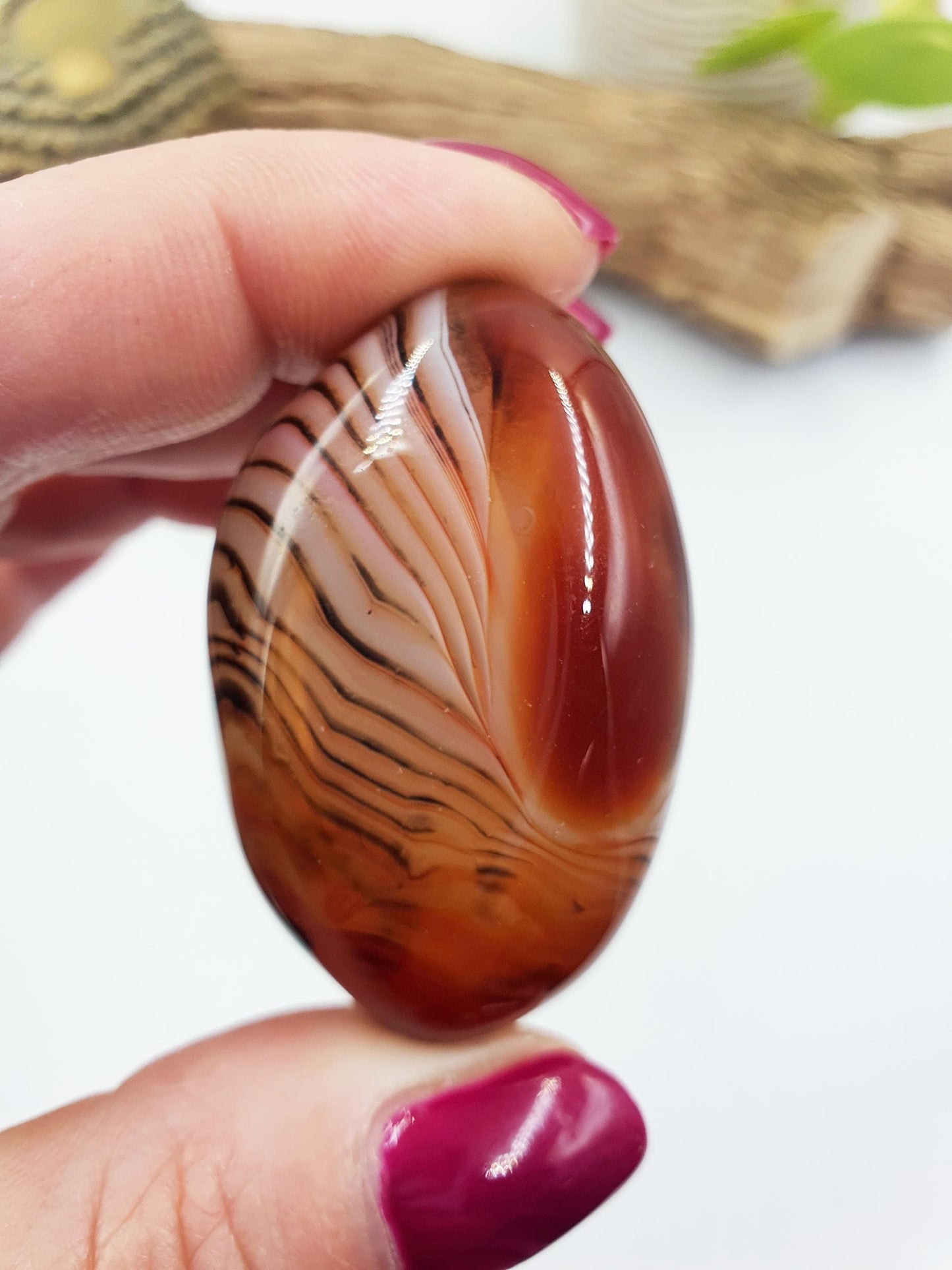 Sardonyx Palm Stone - Strength & Protection Healing, 40g