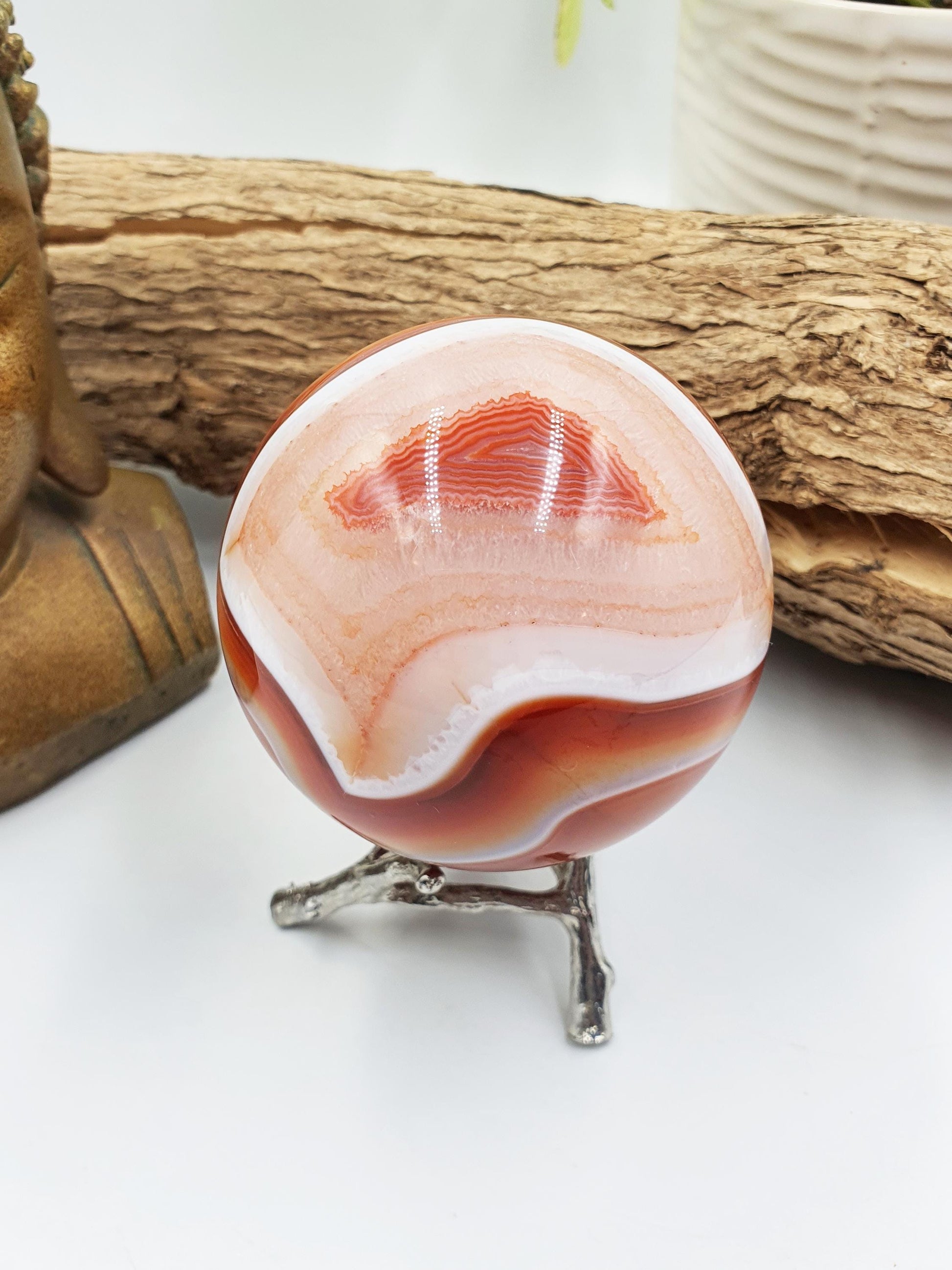 Carnelian Sphere – Courage, Creativity & Motivation Healing Crystal Ball, 69mm