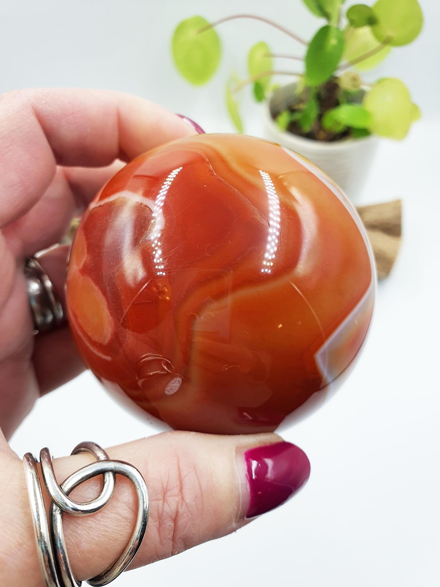 Carnelian Sphere – Courage, Creativity & Motivation Healing Crystal Ball, 69mm