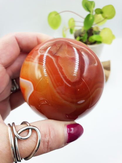 Carnelian Sphere – Courage, Creativity & Motivation Healing Crystal Ball, 69mm