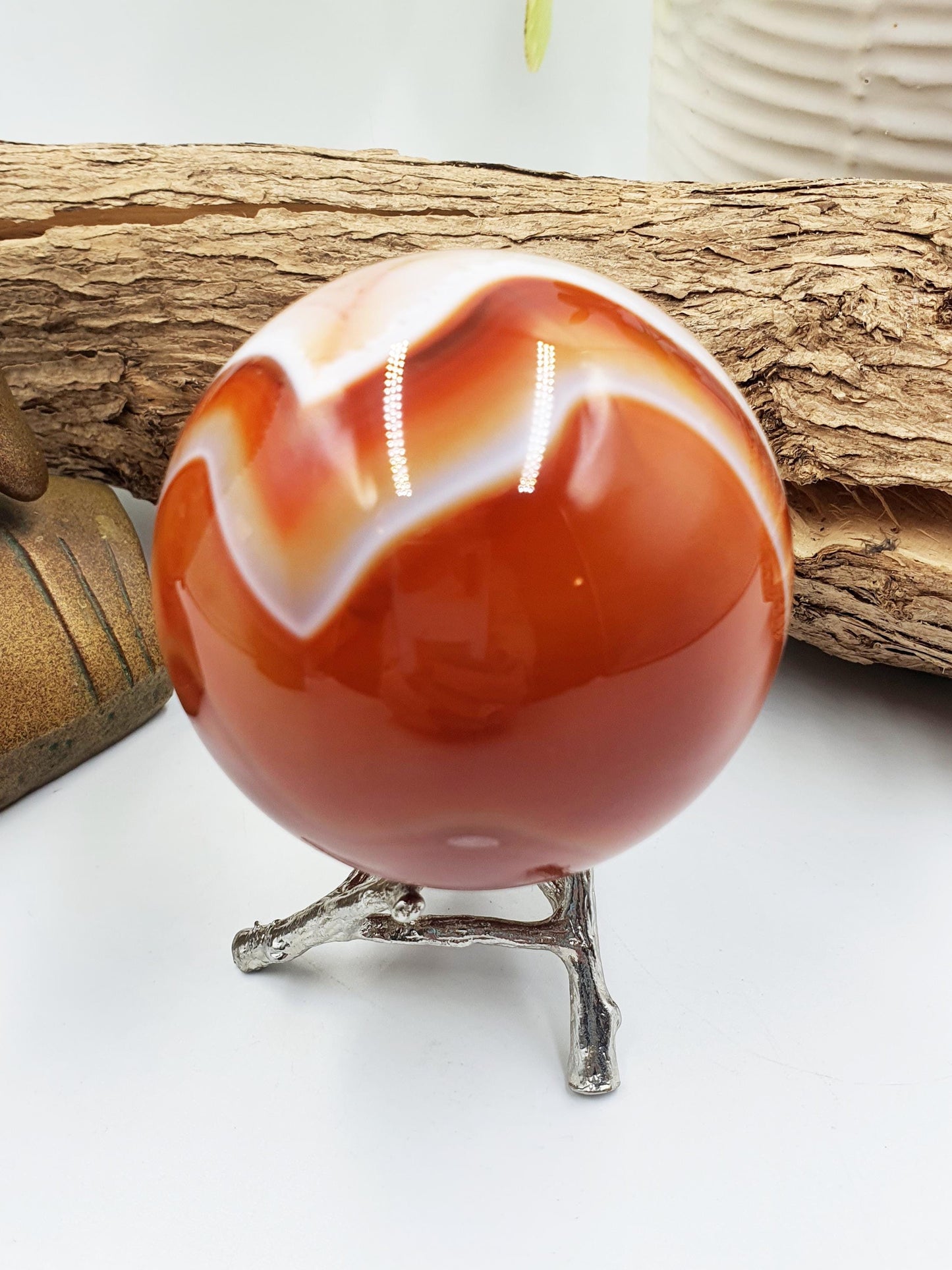 Carnelian Sphere – Courage, Creativity & Motivation Healing Crystal Ball, 69mm