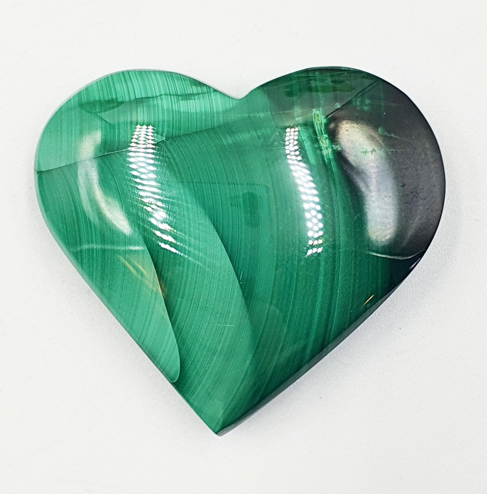 Malachite Crystal Heart – Transformation, Protection & Emotional Healing Crystal Puff Heart Carving, 35g