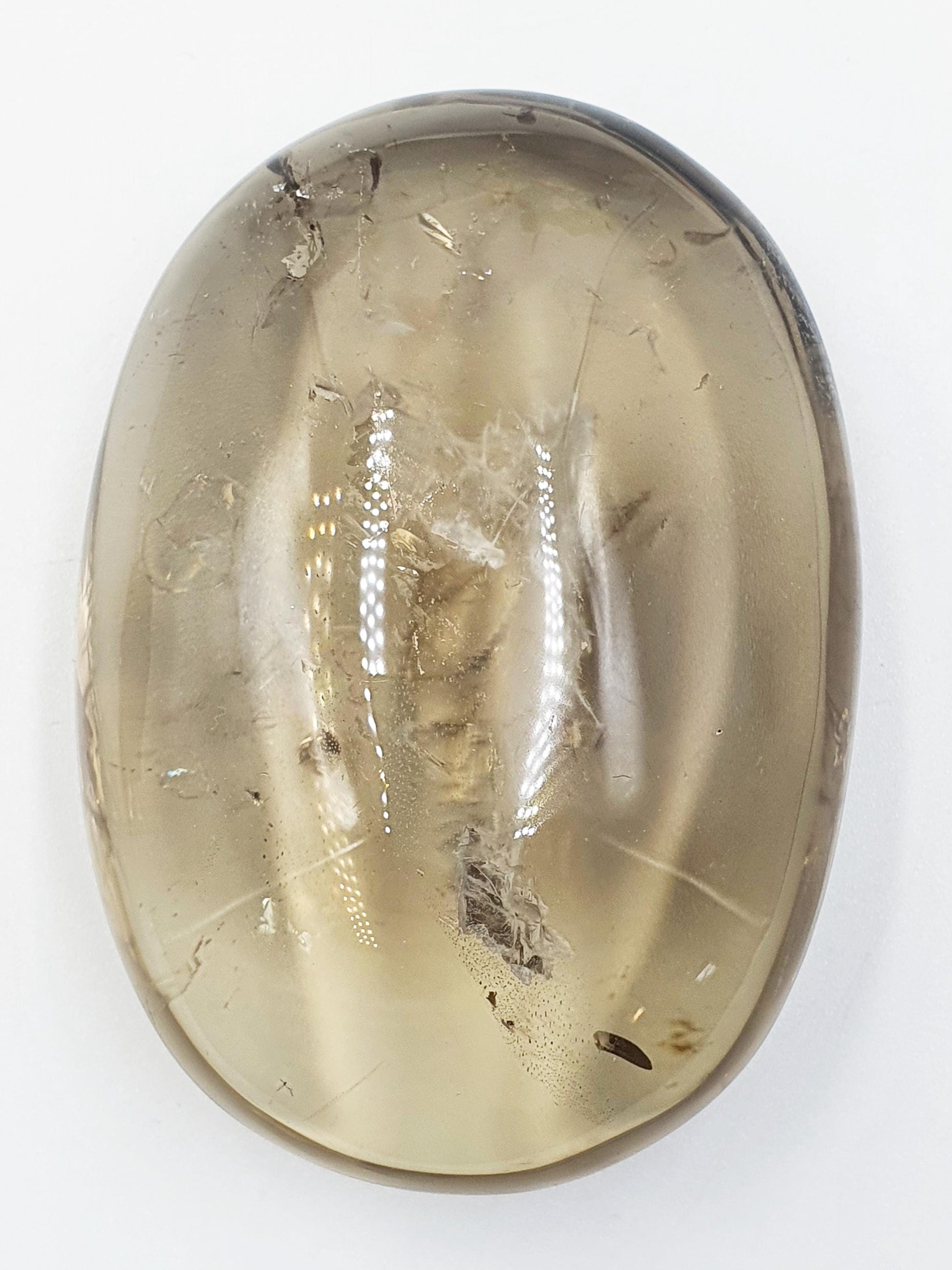 Large High Grade Large Smoky Quartz Palm Stone - Grounding & Protection Crystal, 185g