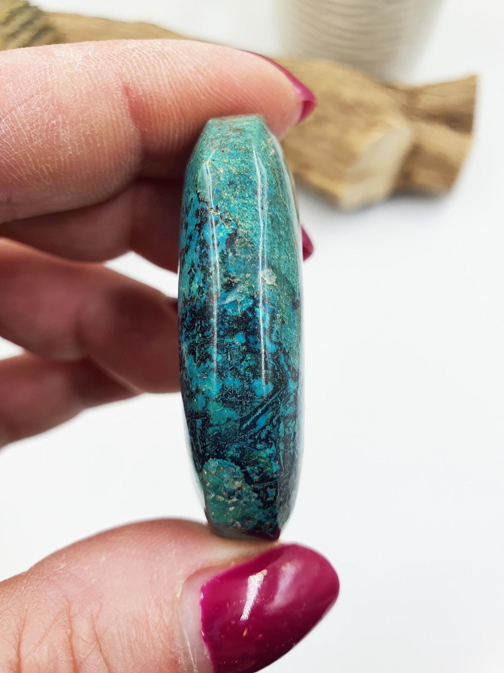 Phoenix Turquoise Palm Stone: Reiki and Meditation Crystal, 35g