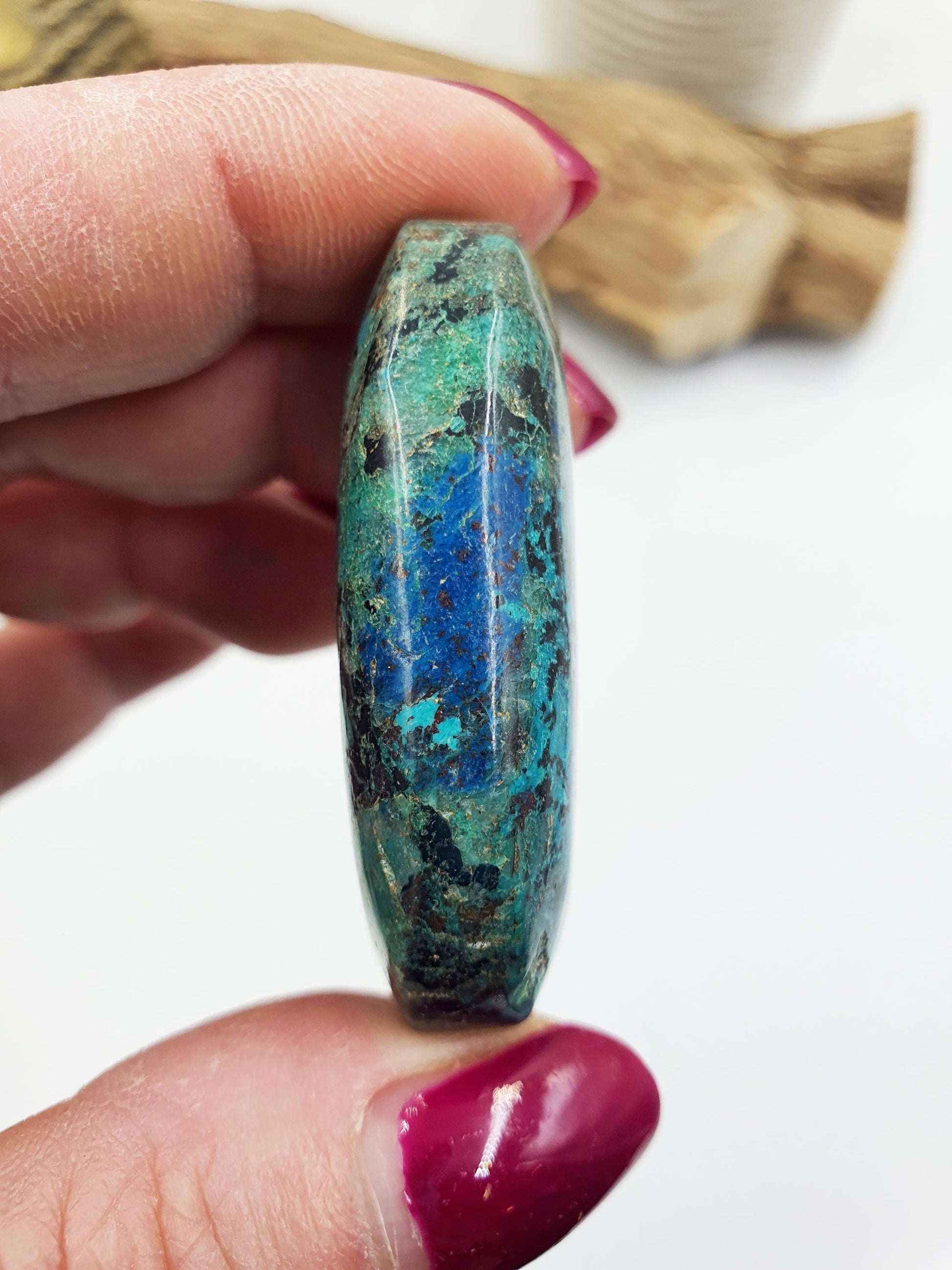 Phoenix Turquoise Palm Stone: Reiki and Meditation Crystal, 35g