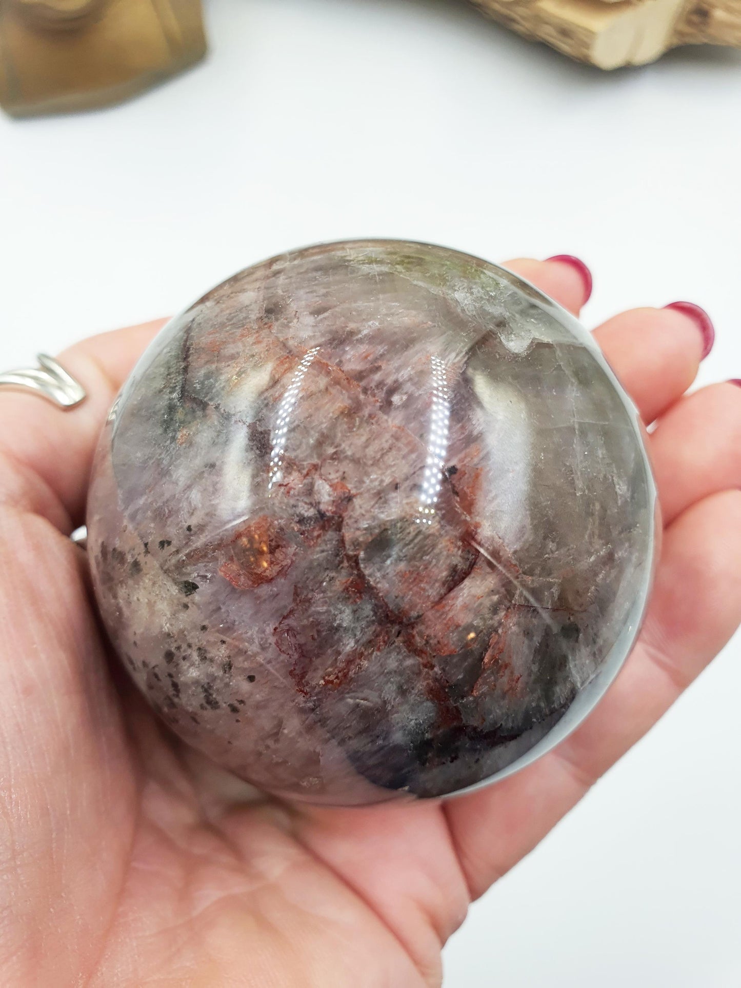 Auralite-23 Sphere - Ancient Wisdom, Intuition & Spiritual Awakening Healing Crystal Ball, 64mm