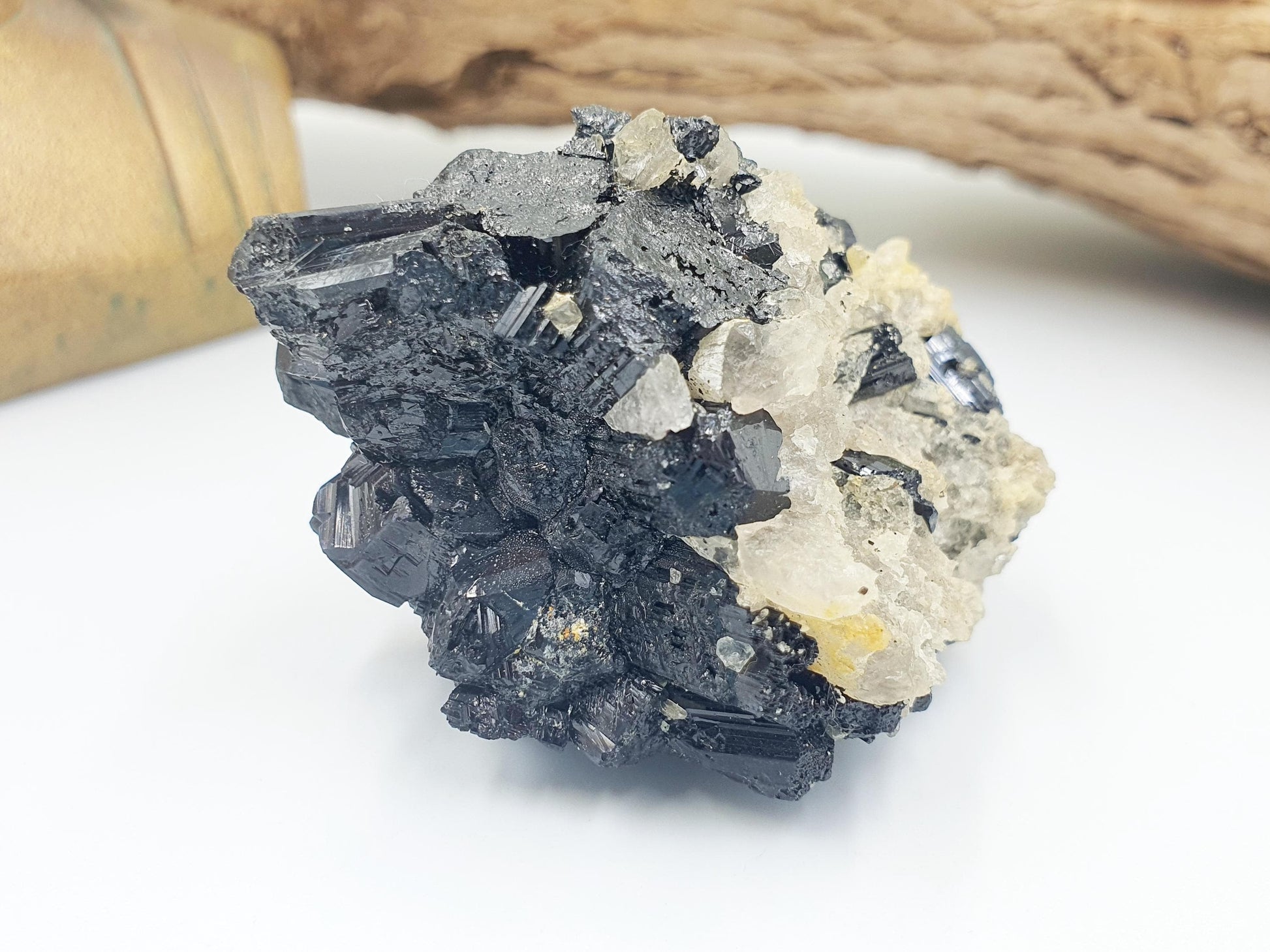 Flashy Raw Zambian Tourmaline Cluster Specimen - Natural Protection and Grounding Crystal - 90g