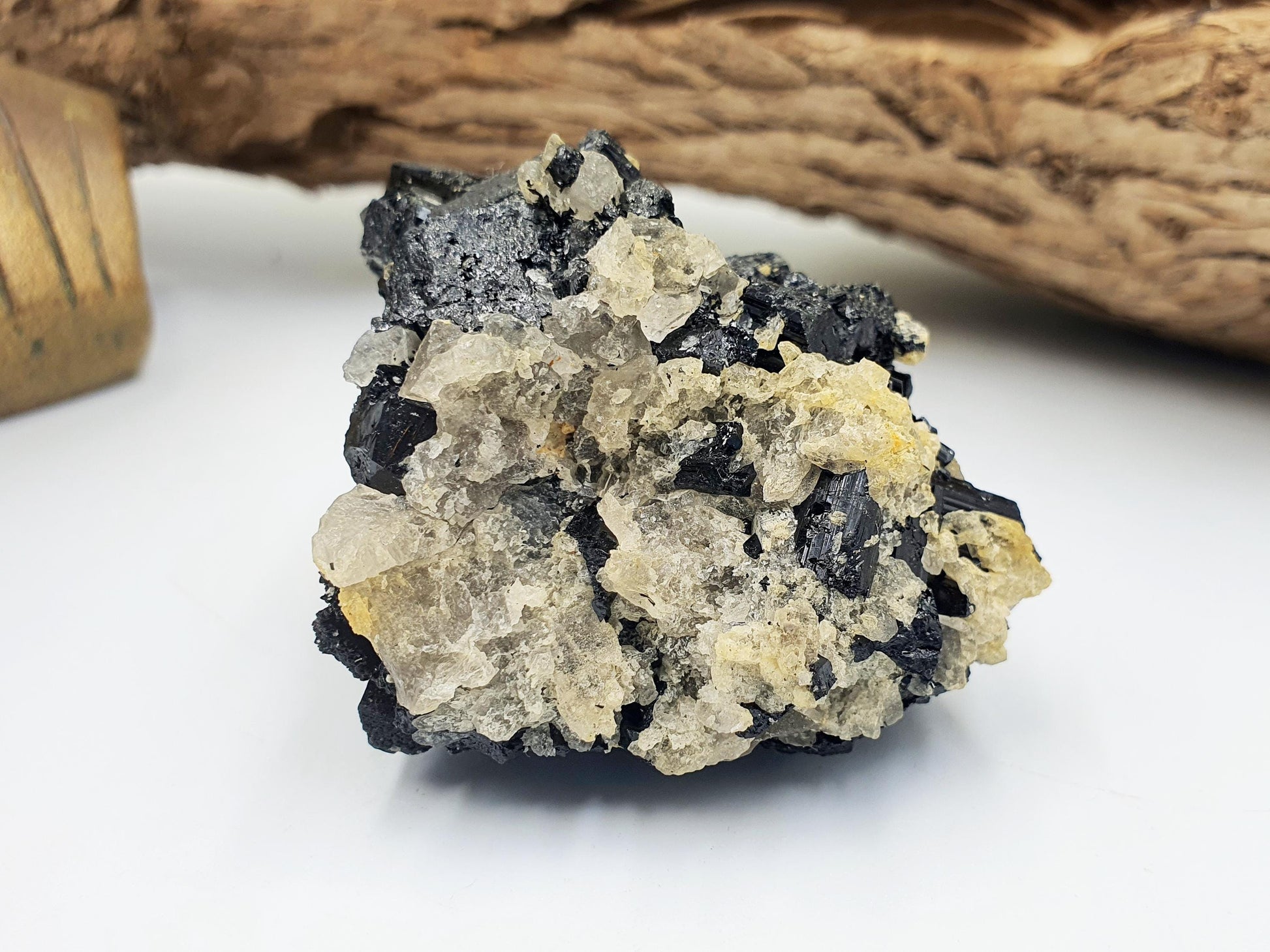 Flashy Raw Zambian Tourmaline Cluster Specimen - Natural Protection and Grounding Crystal - 90g