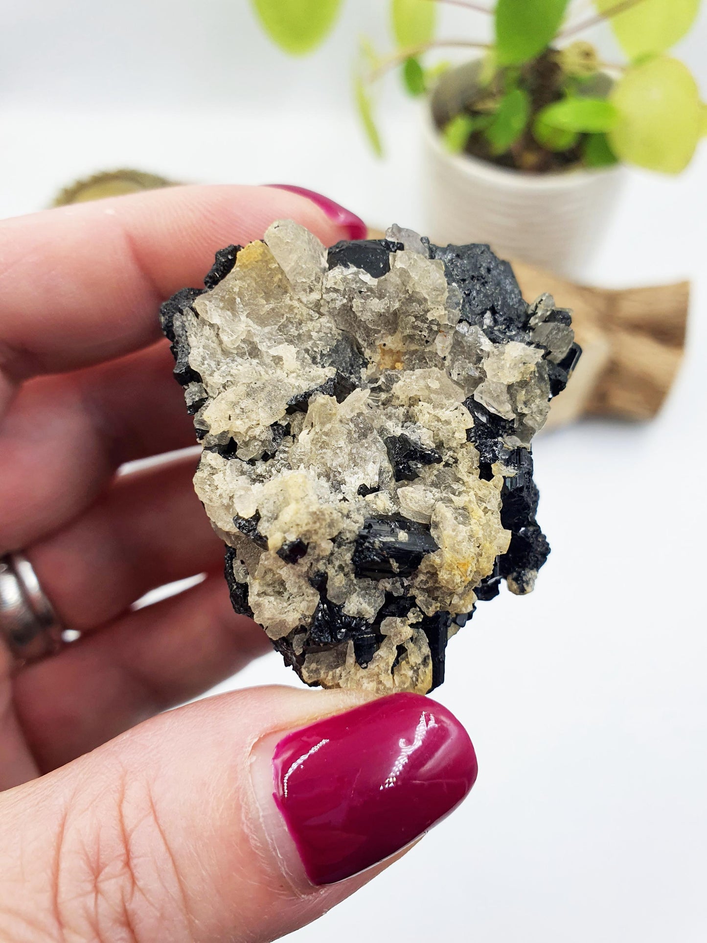 Flashy Raw Zambian Tourmaline Cluster Specimen - Natural Protection and Grounding Crystal - 90g