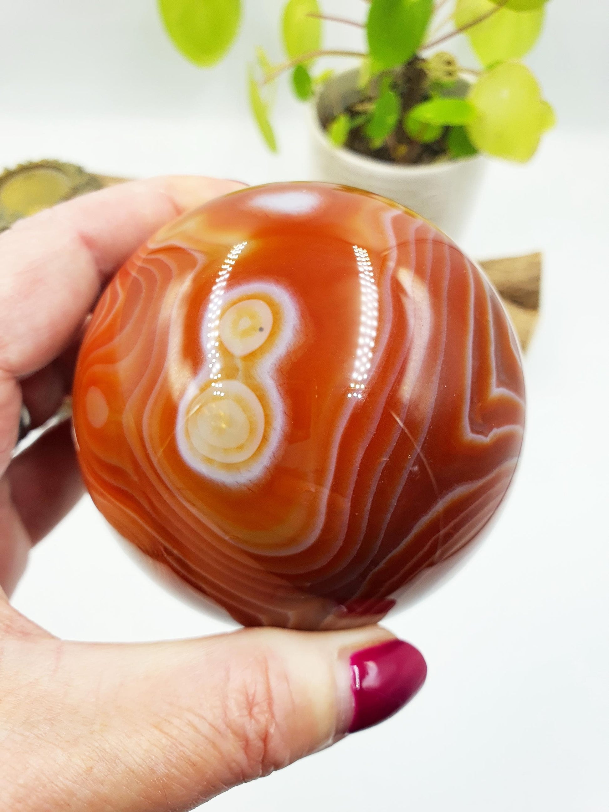 Large Carnelian Sphere – Courage, Creativity & Motivation Healing Crystal Ball, 77mm