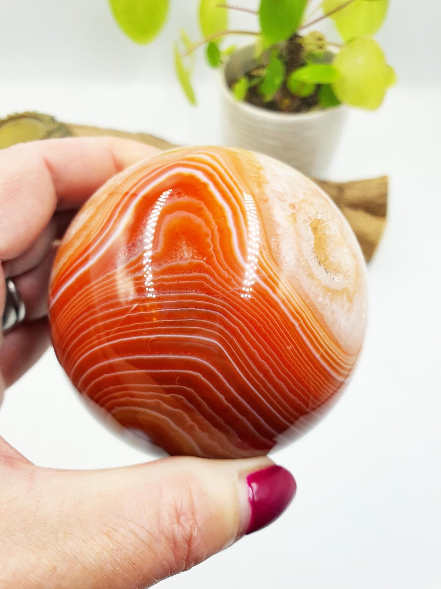 Large Carnelian Sphere – Courage, Creativity & Motivation Healing Crystal Ball, 77mm