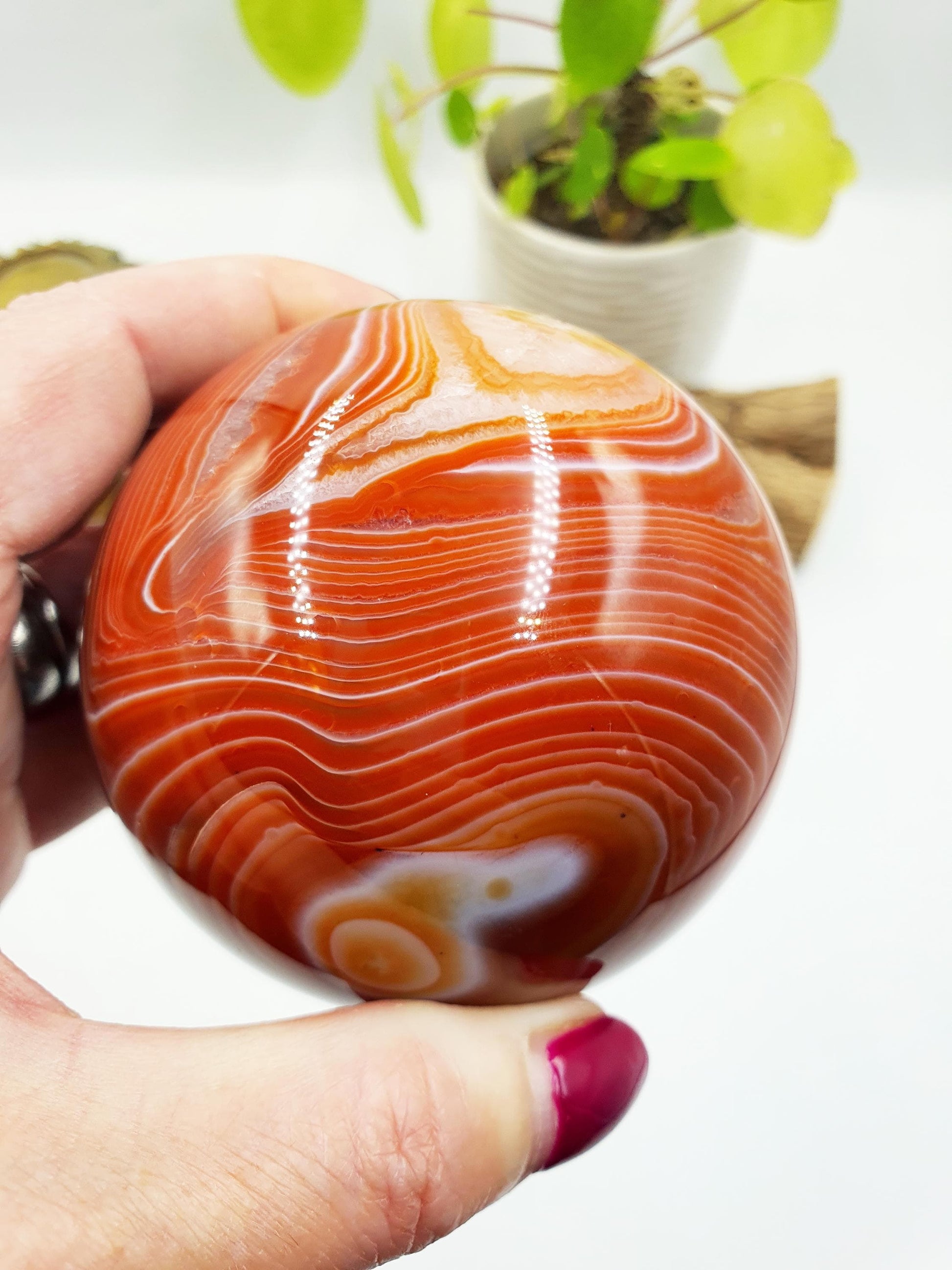 Large Carnelian Sphere – Courage, Creativity & Motivation Healing Crystal Ball, 77mm