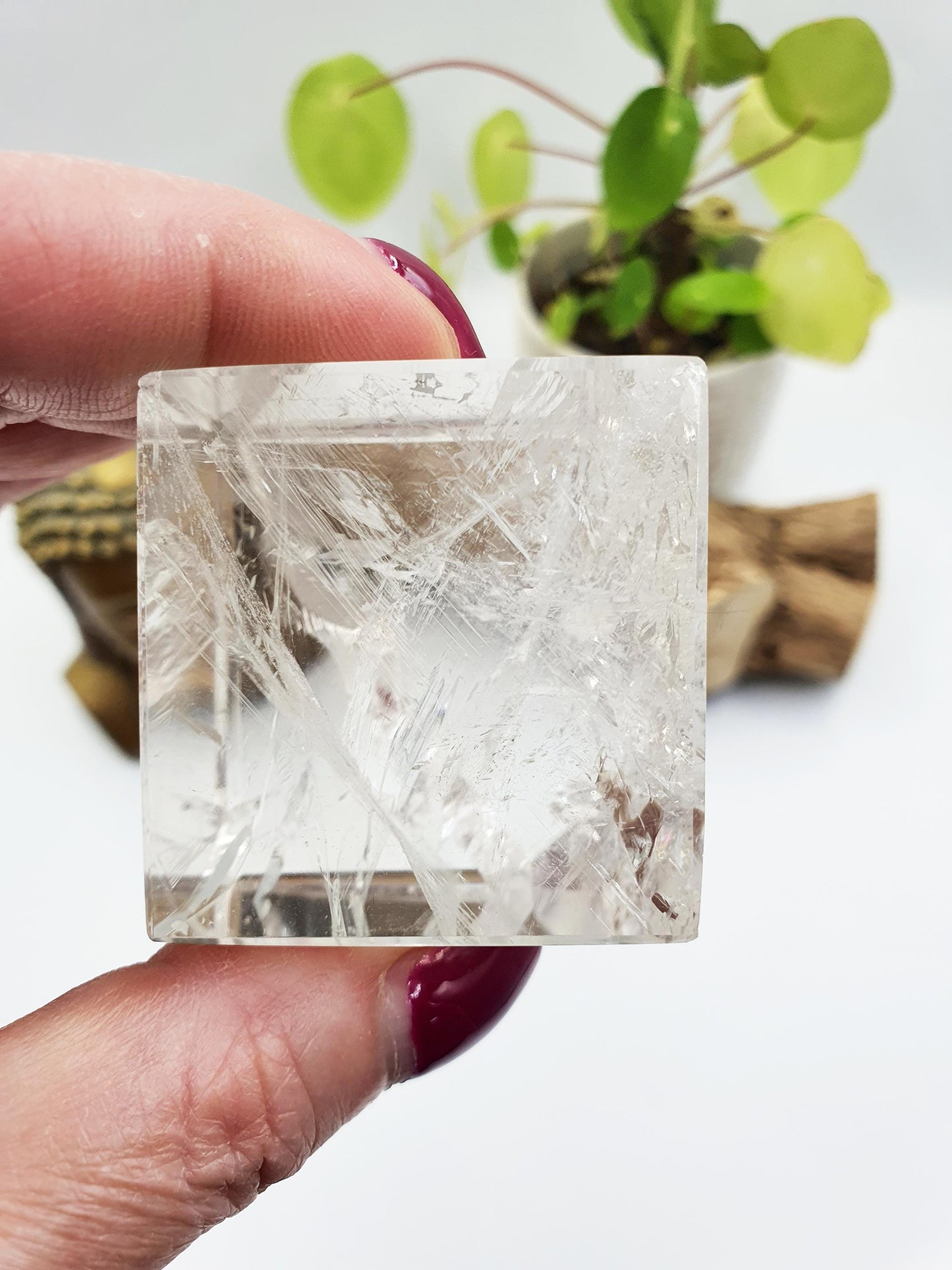 Clear Quartz Heptahedron (Cube) – Clarity, Energy Amplification & Manifestation Sacred Geometry Crystal, 185g