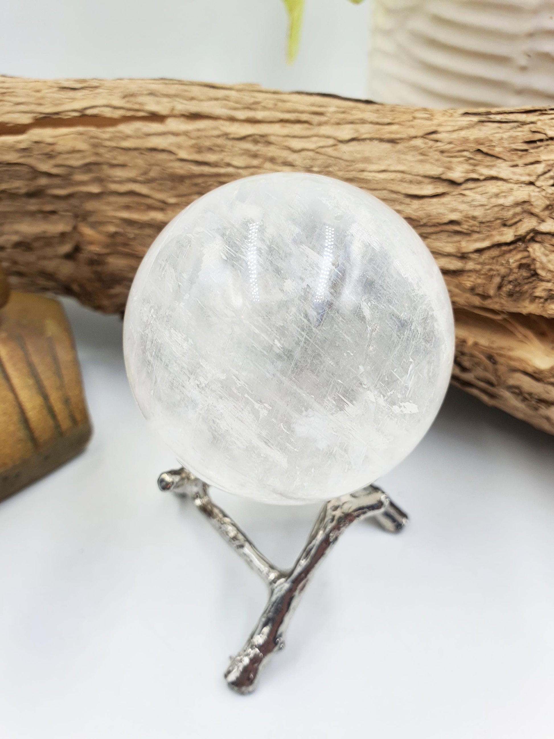 Flashy Optical Calcite Sphere – Clarity, Focus & Energy Amplification Healing Crystal Ball, 54mm