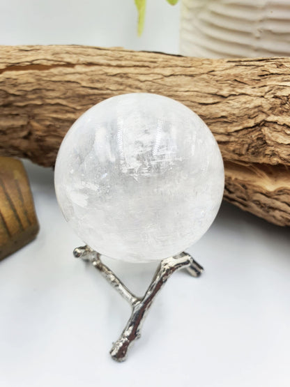Flashy Optical Calcite Sphere – Clarity, Focus & Energy Amplification Healing Crystal Ball, 54mm