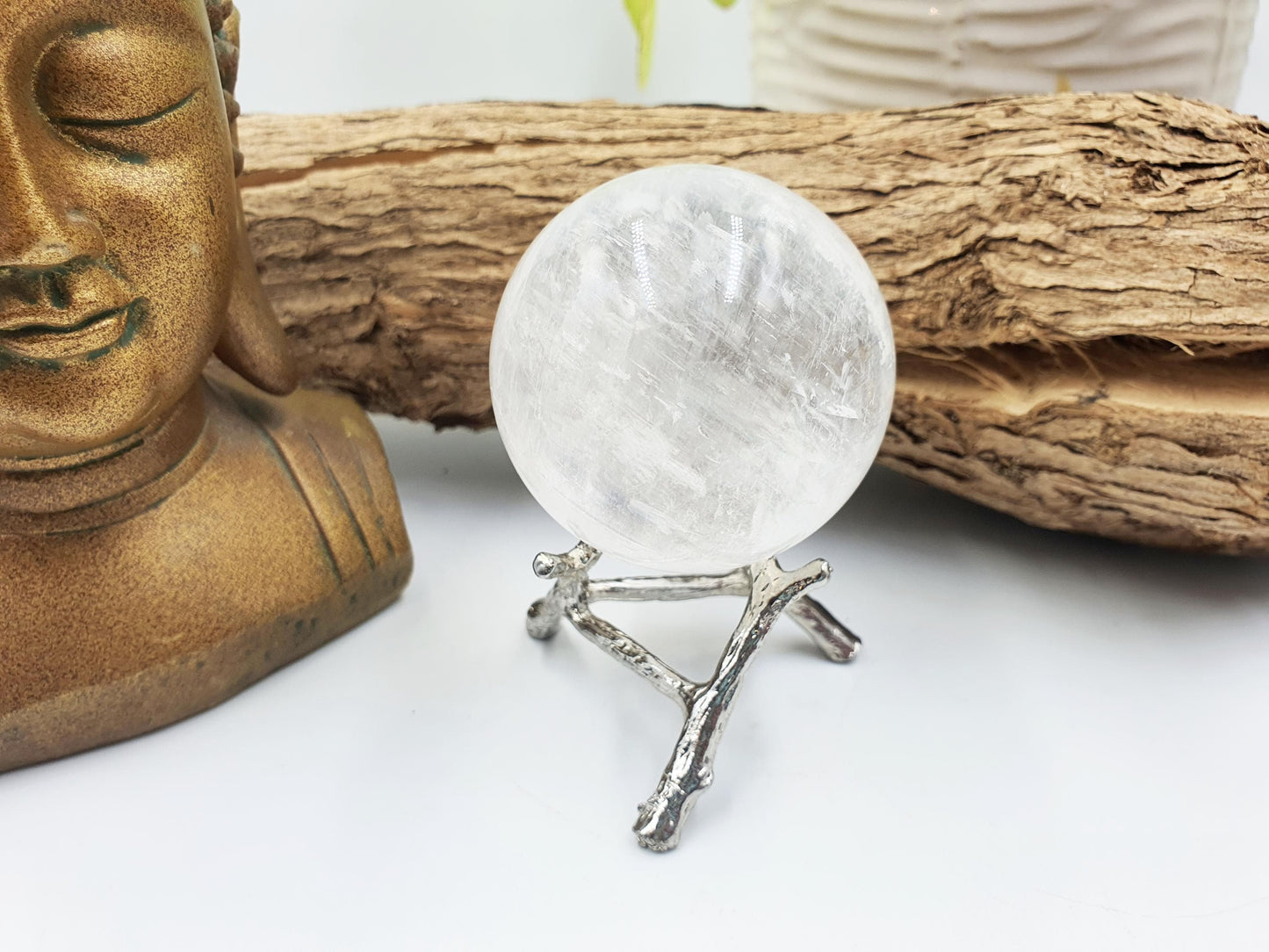 Flashy Optical Calcite Sphere – Clarity, Focus & Energy Amplification Healing Crystal Ball, 54mm