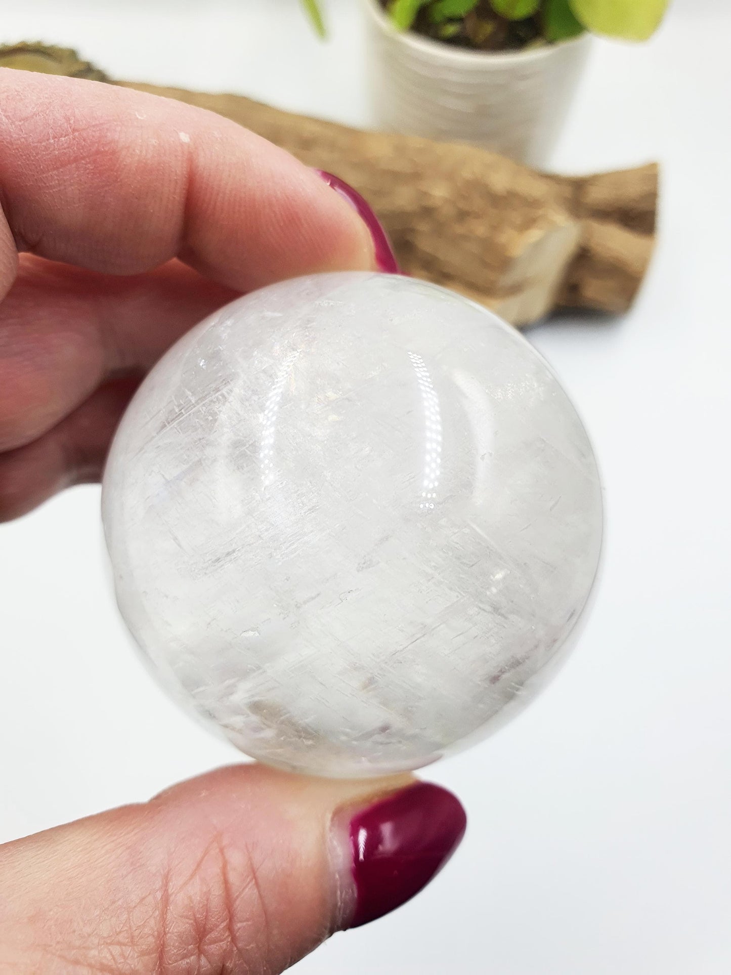 Flashy Optical Calcite Sphere – Clarity, Focus & Energy Amplification Healing Crystal Ball, 54mm