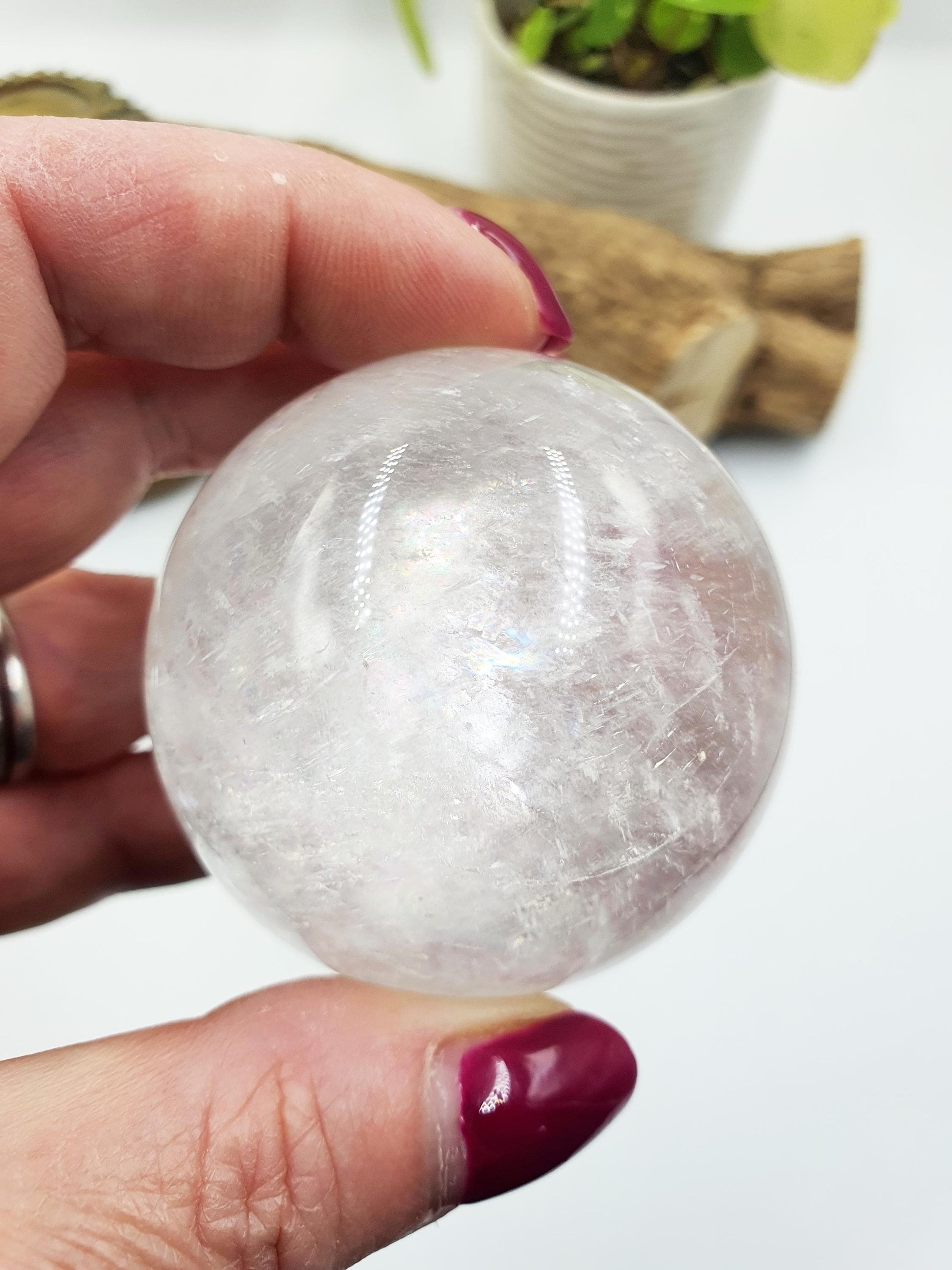 Flashy Optical Calcite Sphere – Clarity, Focus & Energy Amplification Healing Crystal Ball, 54mm