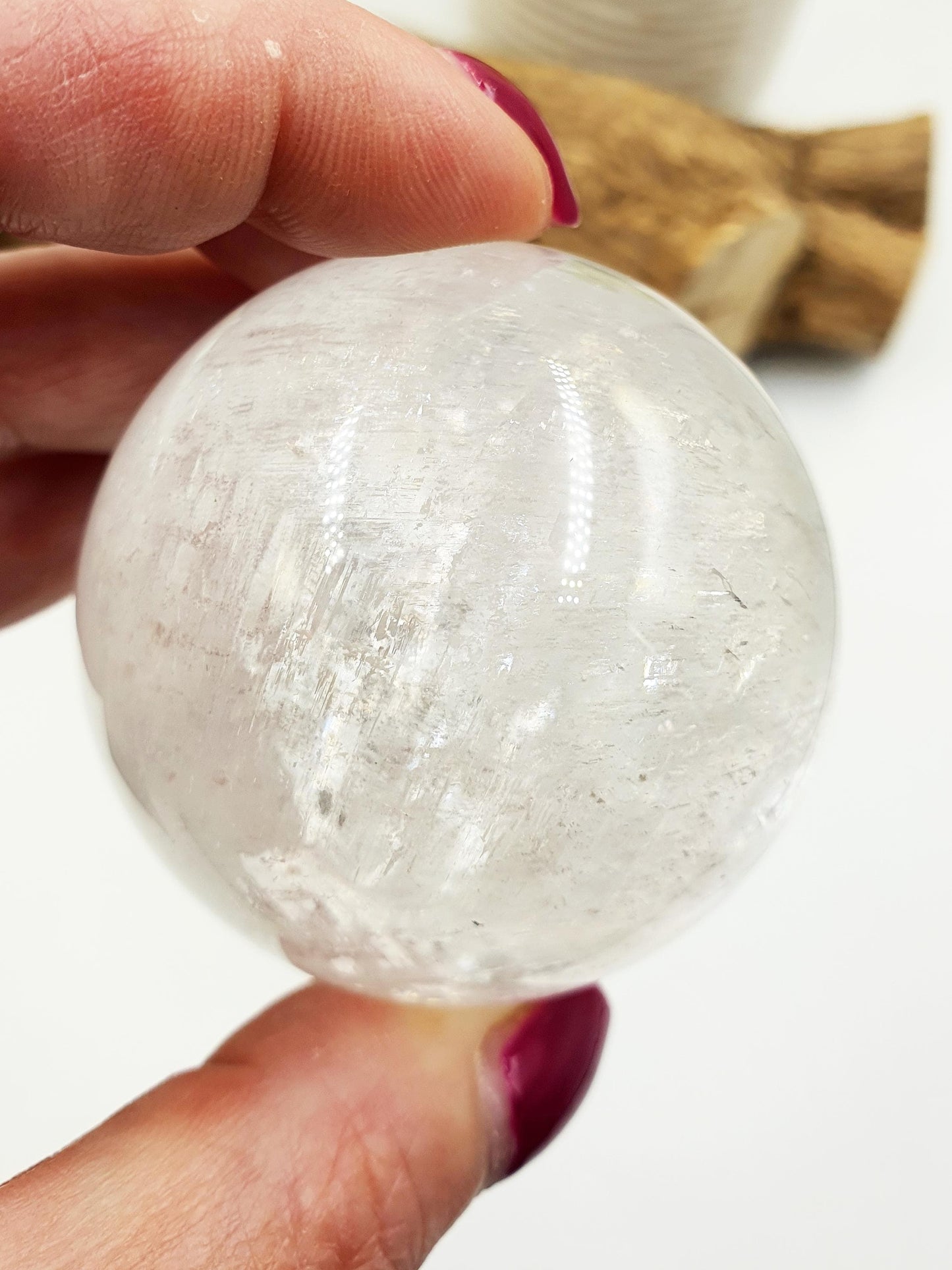 Flashy Optical Calcite Sphere – Clarity, Focus & Energy Amplification Healing Crystal Ball, 54mm