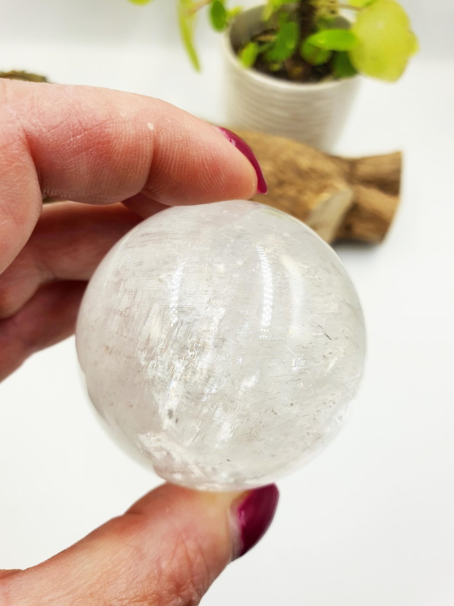 Flashy Optical Calcite Sphere – Clarity, Focus & Energy Amplification Healing Crystal Ball, 54mm