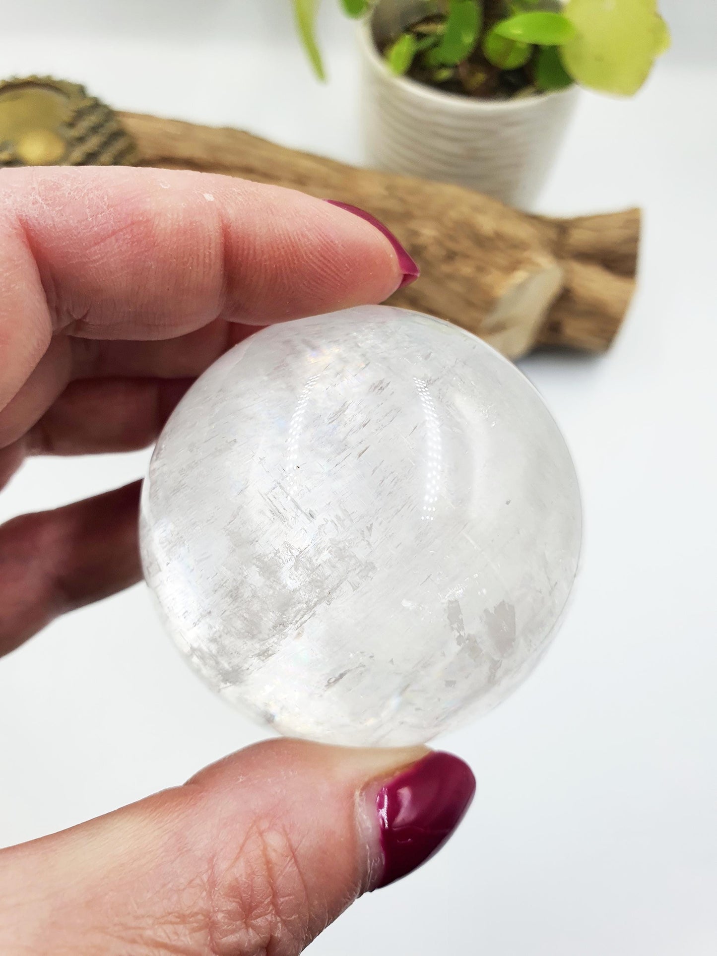 Flashy Optical Calcite Sphere – Clarity, Focus & Energy Amplification Healing Crystal Ball, 54mm