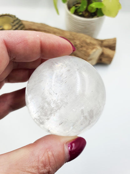 Flashy Optical Calcite Sphere – Clarity, Focus & Energy Amplification Healing Crystal Ball, 54mm