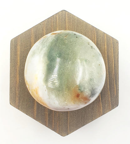 Large Ocean Jasper Palm - Joy & Renewal Healing Crystal - 145g