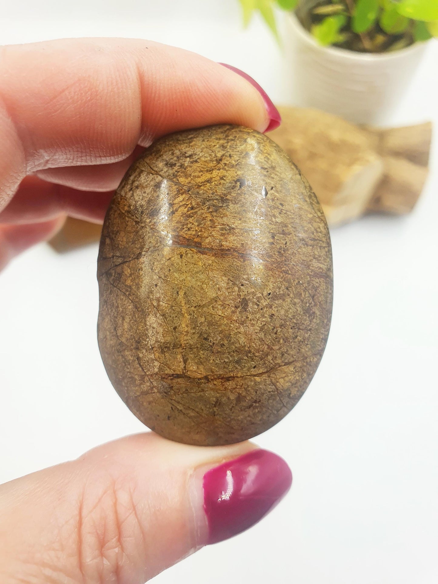 Bronzite Palm Stone - Protection & Grounding Crystal, 45g