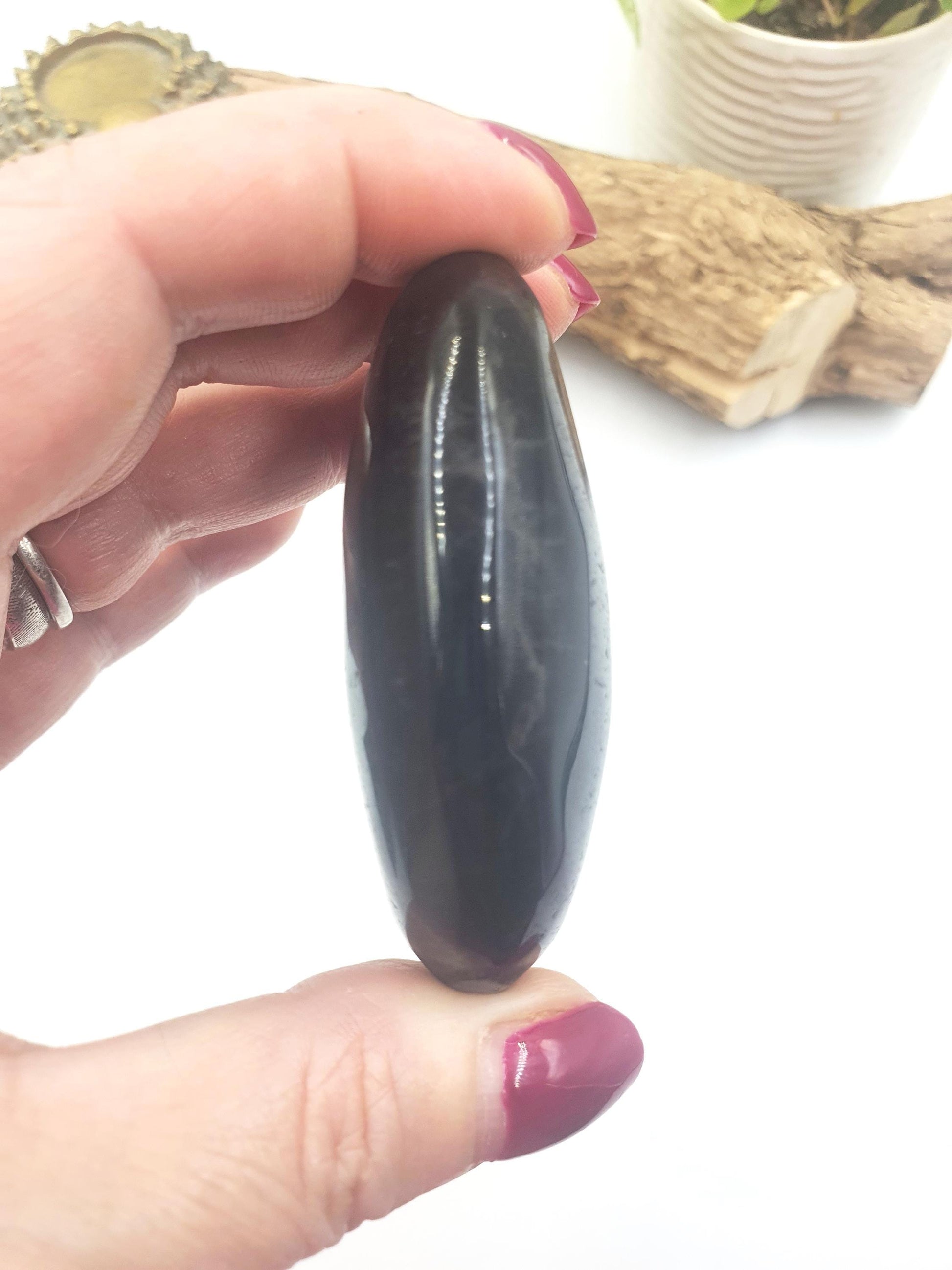 Large High Grade Rainbow Fluorite Palm Stone - Focus and Clarity Healing Crystal - 130g