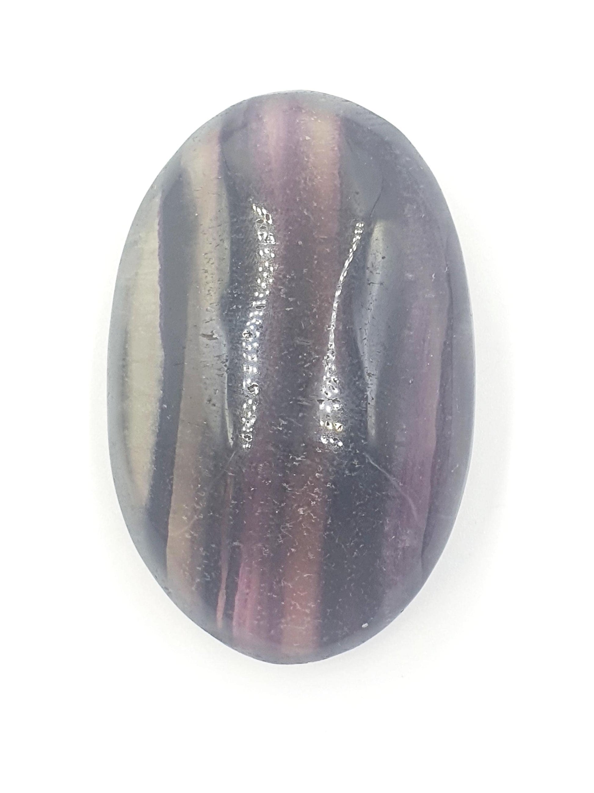 Large High Grade Rainbow Fluorite Palm Stone - Focus and Clarity Healing Crystal - 130g
