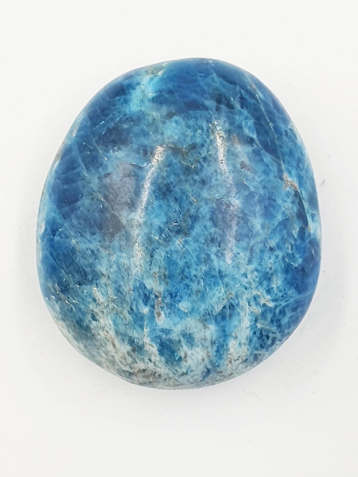 Blue Apatite Palm Stone - Motivation & Focus Healing Crystal - 65g