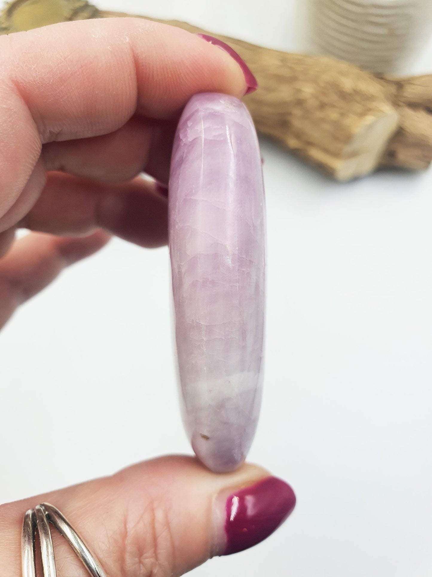 Flashy Kunzite Crystal Palm Stone - Heart Chakra & Emotional Healing Crystal, 80g