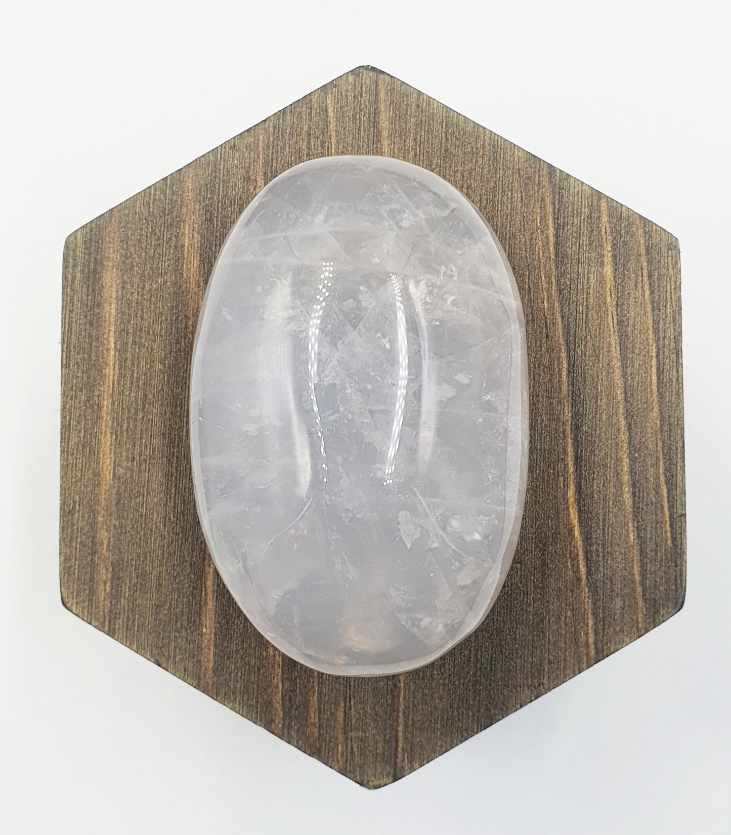 Large Flashy Blue Rose Quartz Palm Stone – Love, Peace & Emotional Healing Crystal, 190g