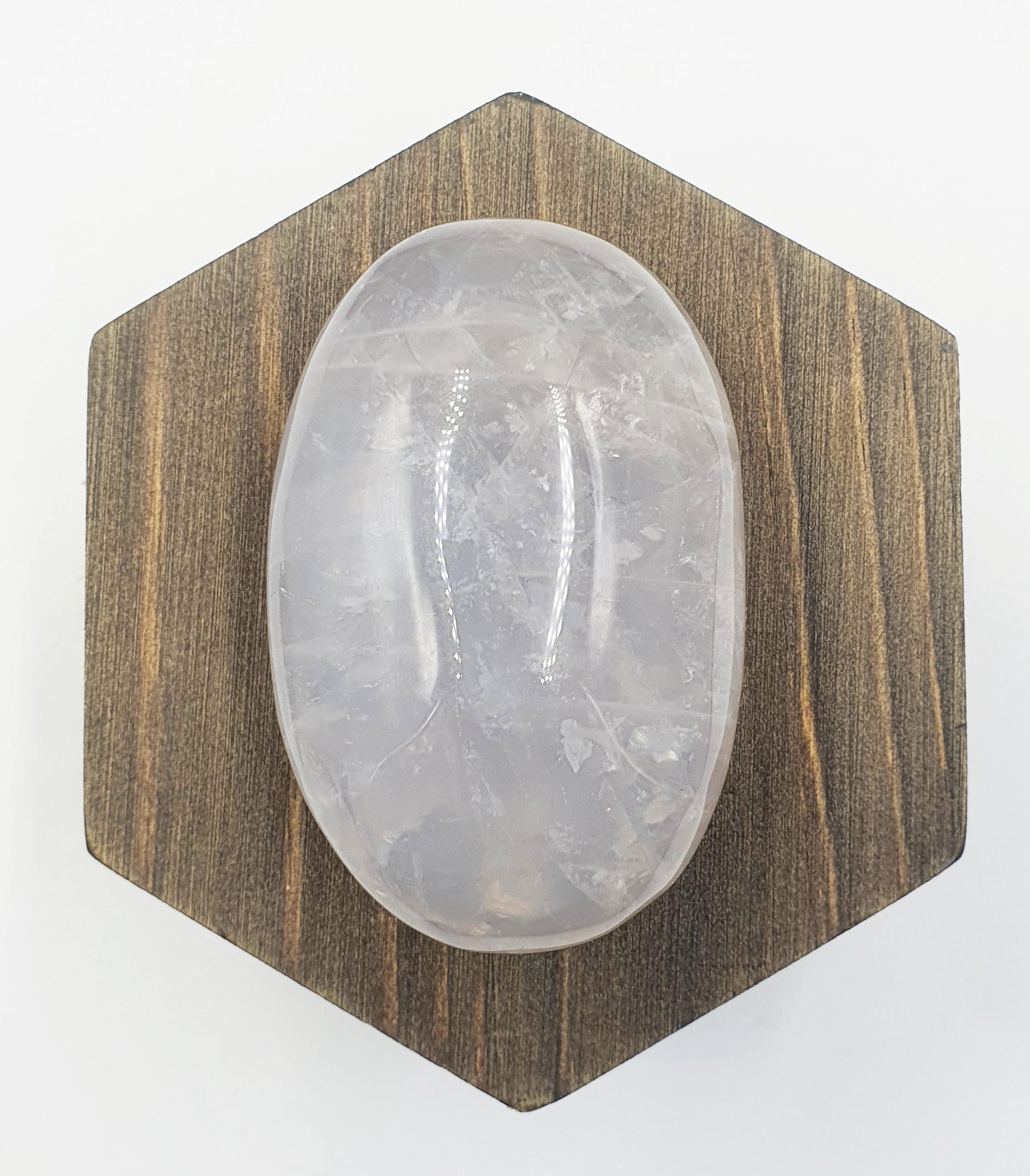 Large Flashy Blue Rose Quartz Palm Stone – Love, Peace & Emotional Healing Crystal, 190g