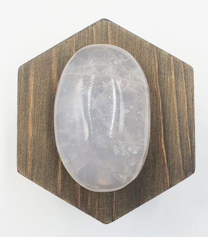 Large Flashy Blue Rose Quartz Palm Stone – Love, Peace & Emotional Healing Crystal, 190g