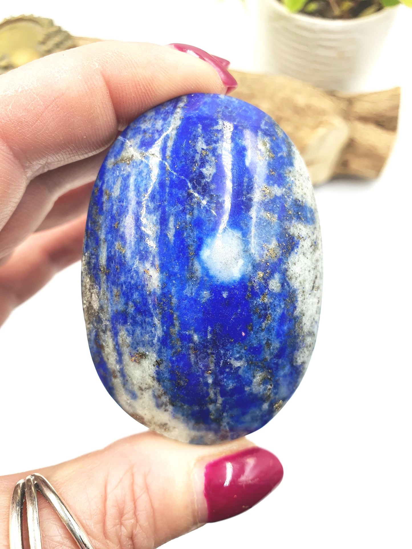 Large Lapis Lazuli Palm Stone - Wisdom & Truth Third Eye Chakra Crystal - 140g